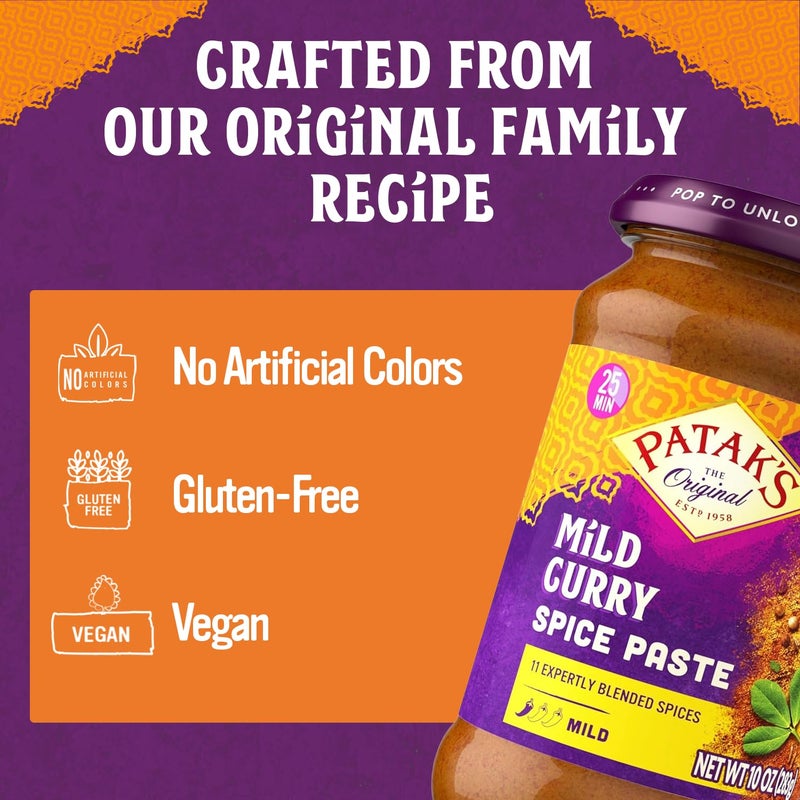 Patak's Pataks Mild Curry Paste 10 Oz - Image 2